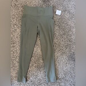 Athleta Olive Green Salutation Stash High-Rise Leggings with Pockets